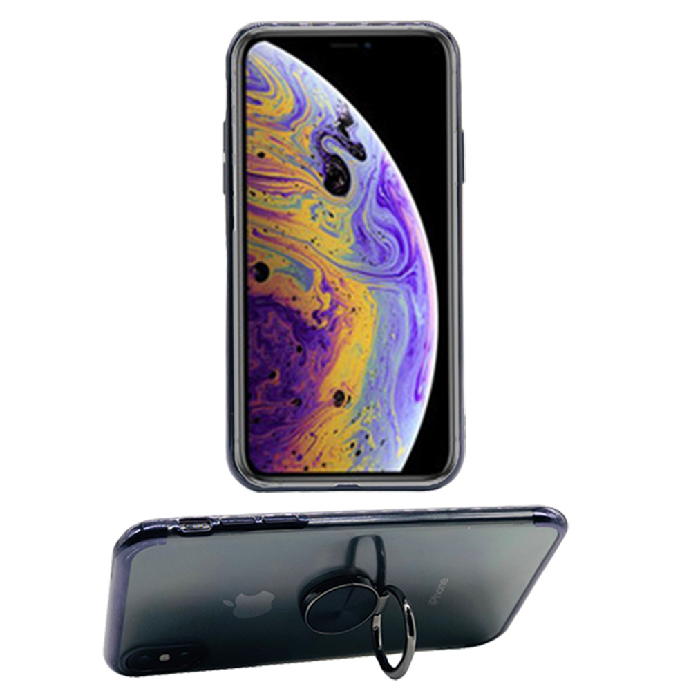 Skyddande Silikonskal med Ringhållare - iPhone X/XS