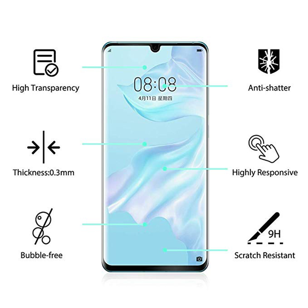 FULL-GLUE P30 Pro 3-PACK Skärmskydd 3D 9H 0,2mm HD