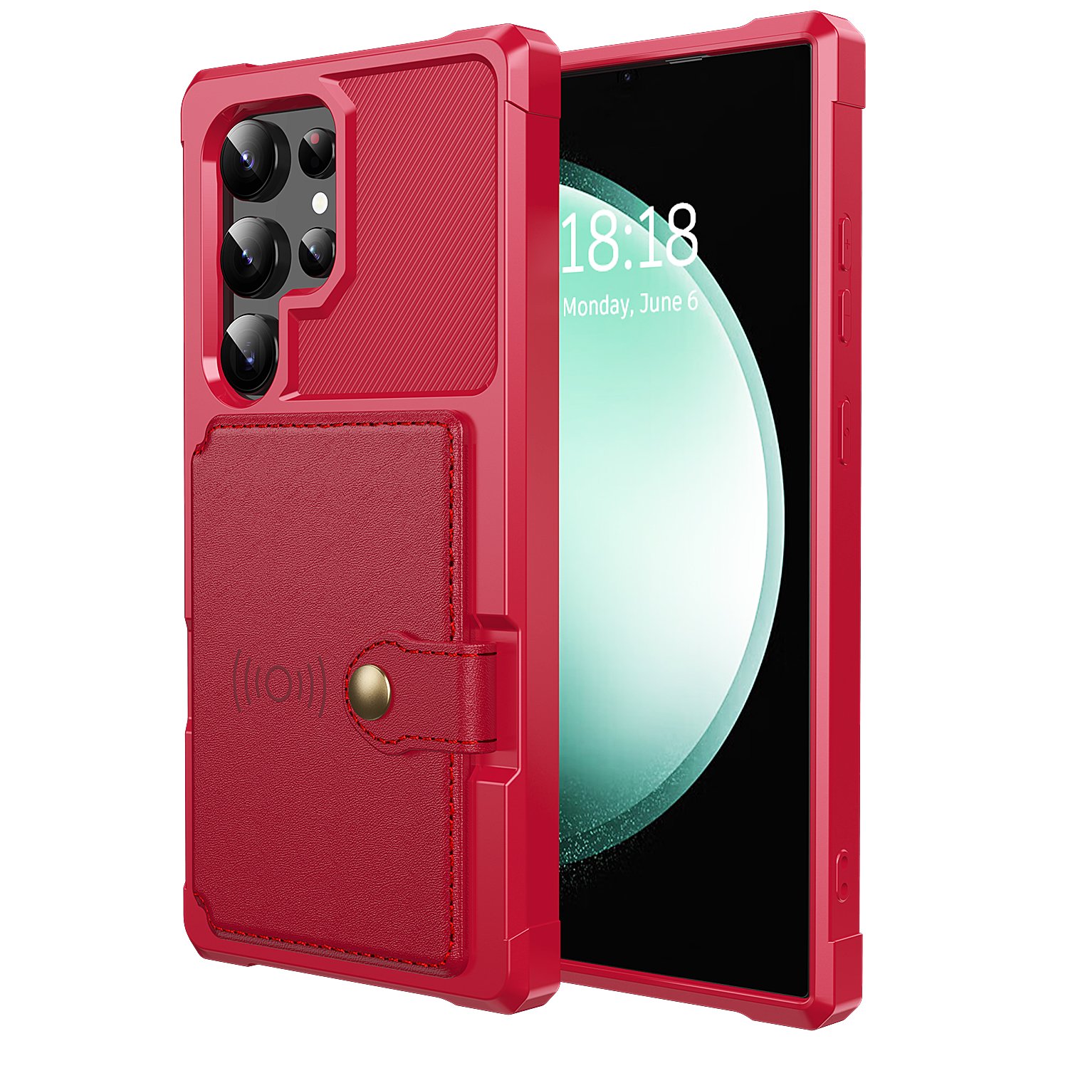 Galaxy S24 Ultra Elegant Plånboksfodral Läder med Fäste