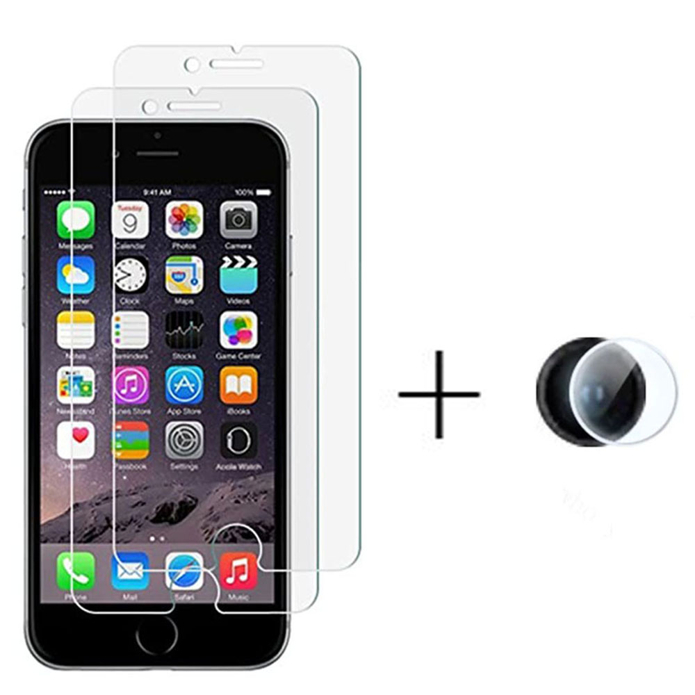 3-PACK Skärmskydd + Kameralinsskydd HD 0,3mm iPhone 7