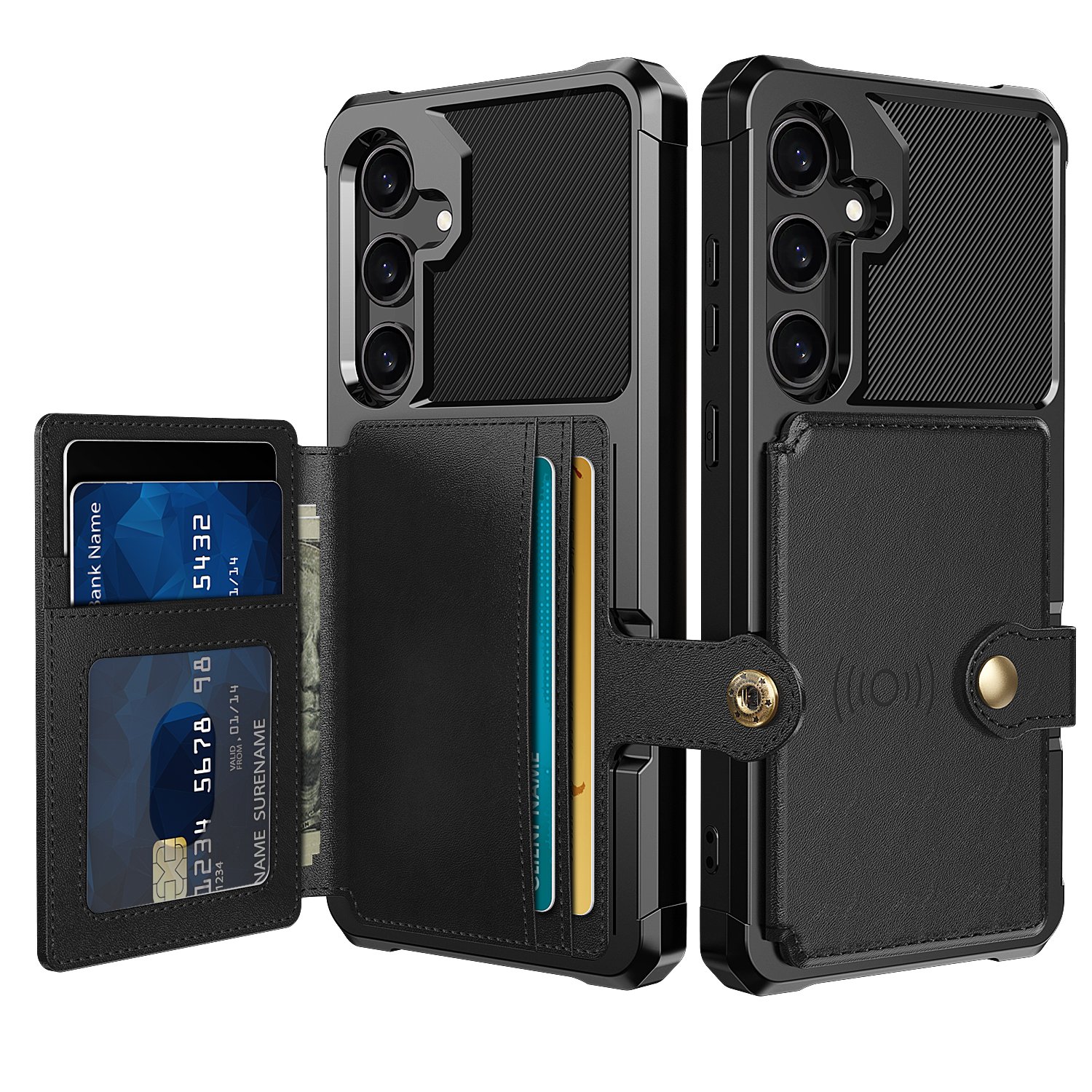 Elegant Plånboksfodral med Magnetisk Hållare för Samsung Galaxy S24 Plus