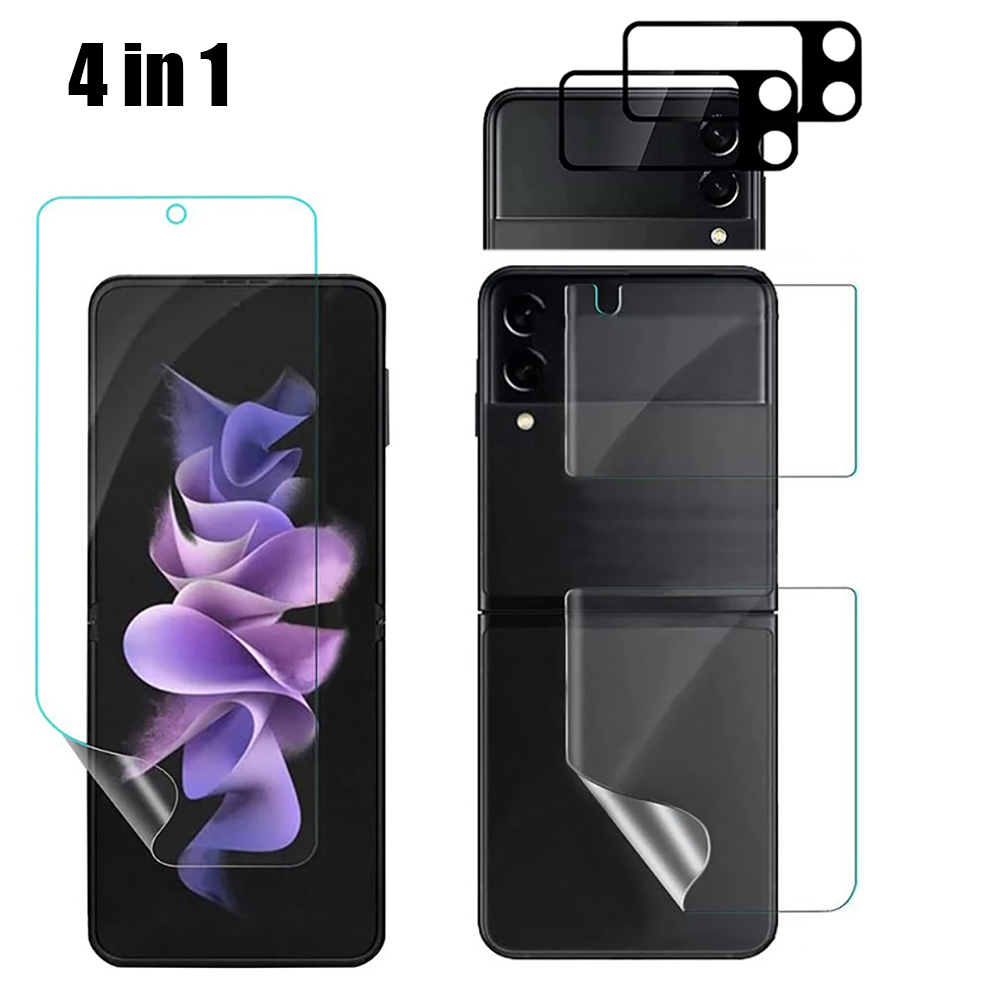 2-PACK 4in1 Hydrogel Skärmskydd & 2.5D Kameralinsskydd Z Flip 4
