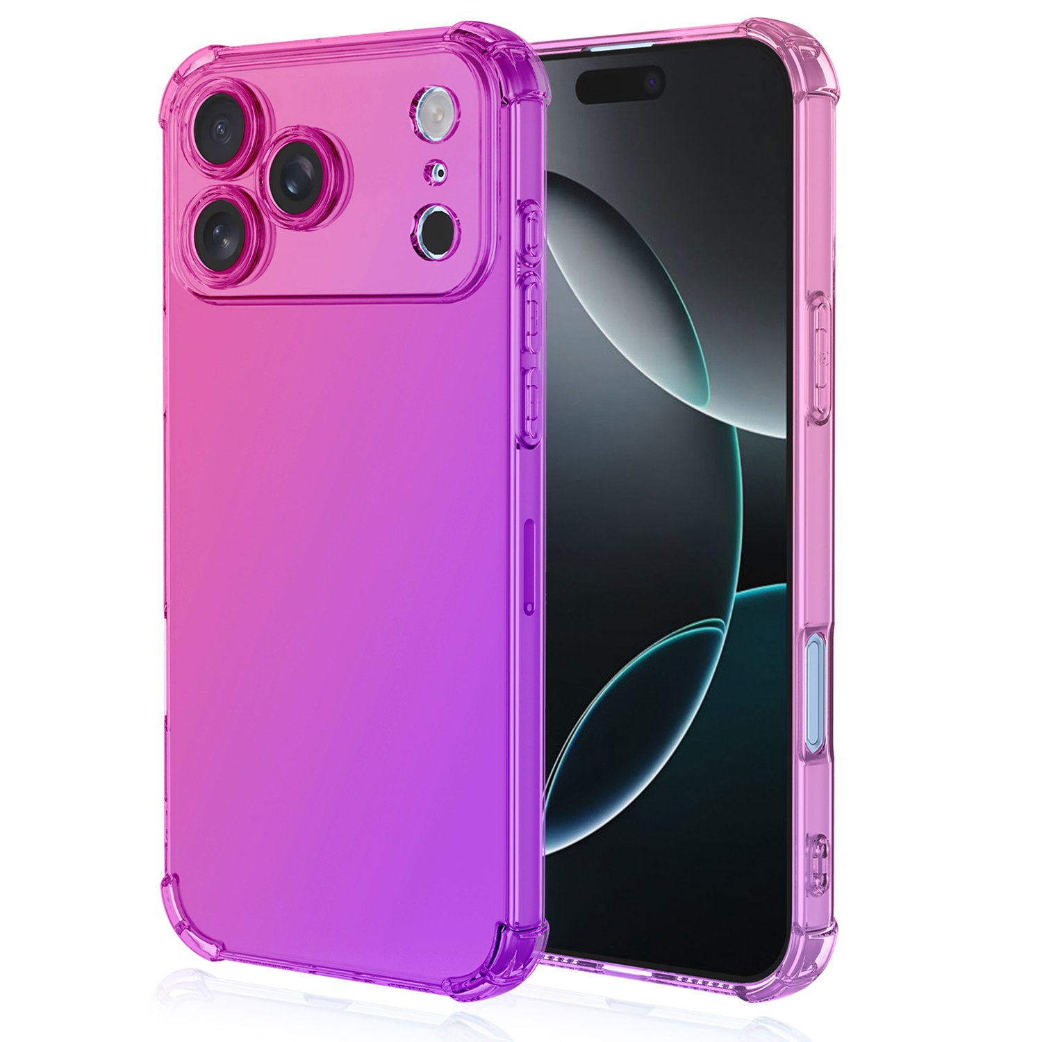 iPhone 17 Pro Smart Skyddsskal i silikon Transparent & färgglatt skydd
