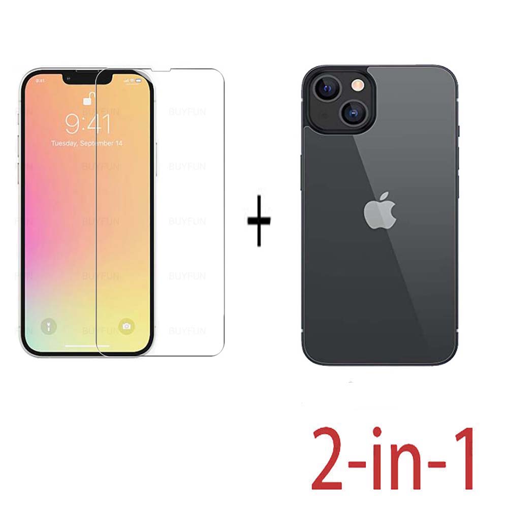 2-PACK Fram- & Baksida Skärmskydd 0,3mm iPhone 13