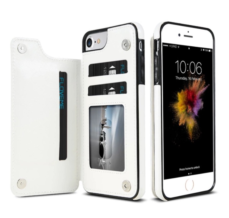 iPhone 7 - Exklusivt Läderskal med Plånbok/Kortfack från NKOBEE
